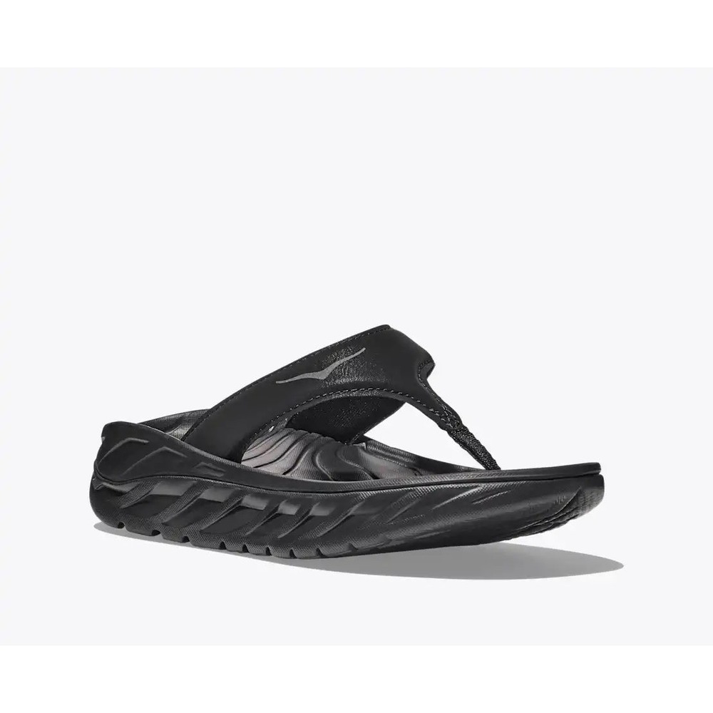 Hoka One One ORA Recovery Flip in Black/Dark Gull Gray Size 9